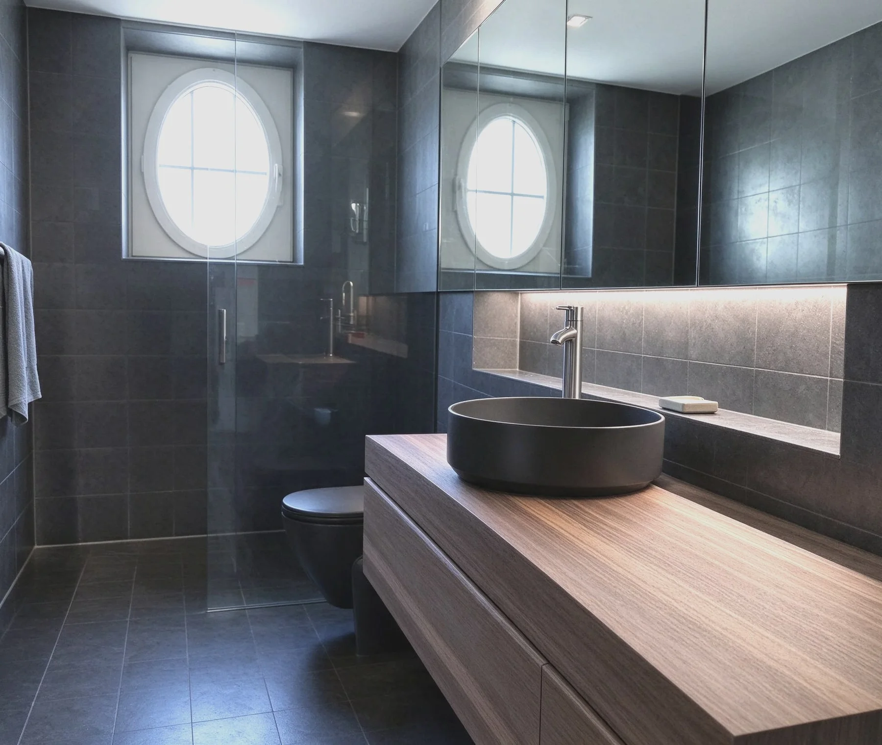 Elegantes Badmöbel mit integriertem Rundbecken.